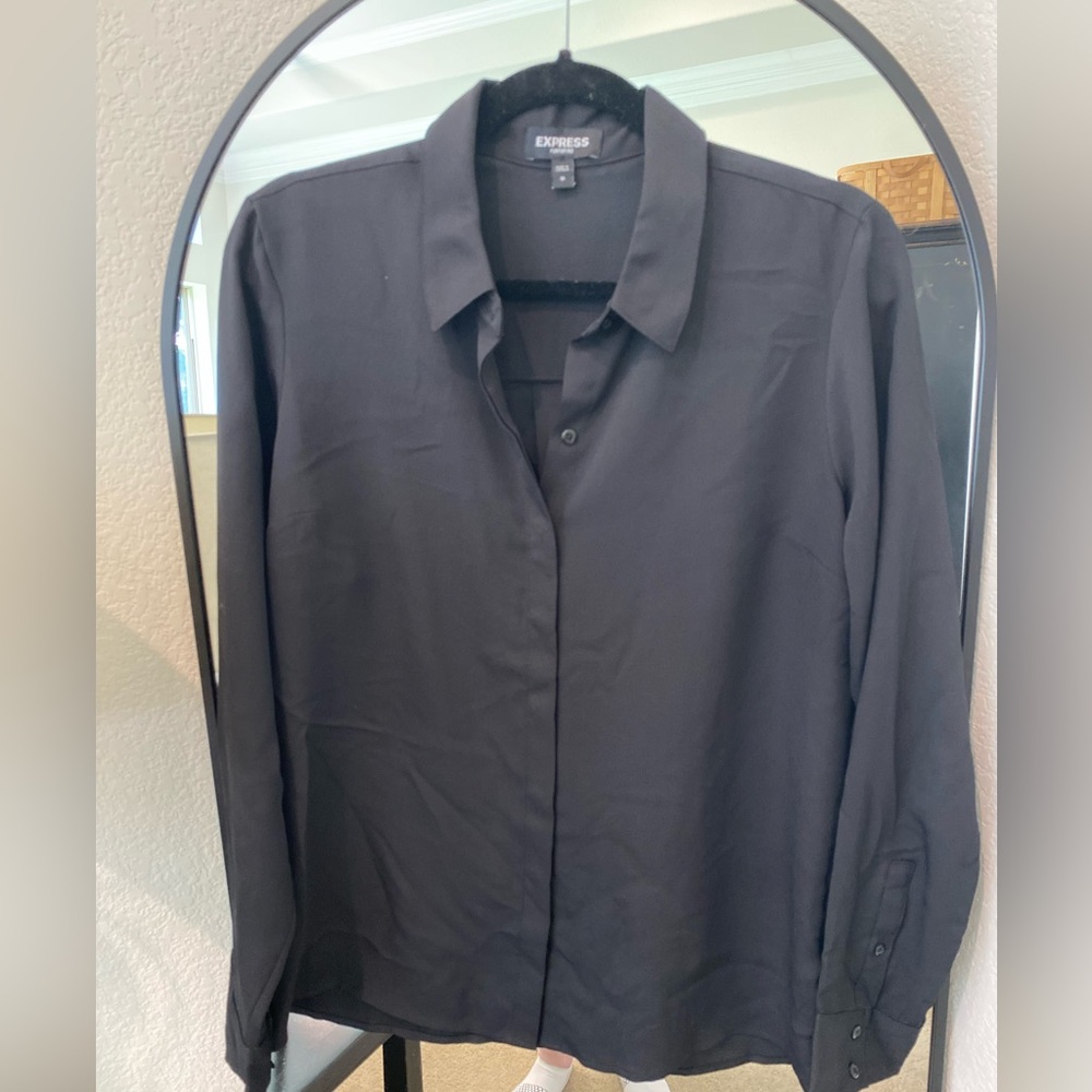 Express Black Button Down